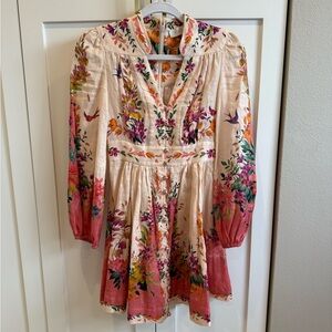 Zimmermann Floral Dress in Cream and Pink